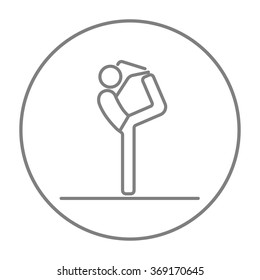 Man practicing yoga line icon.
