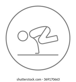 Man practicing yoga line icon.