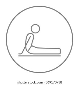 Man practicing yoga line icon.