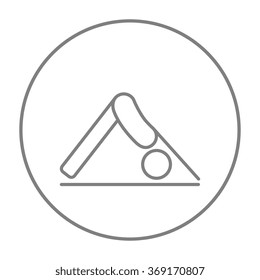 Man practicing yoga line icon.