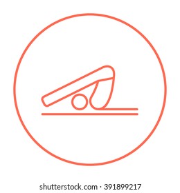 Mann, der Yoga-Linie-Symbol praktiziert.