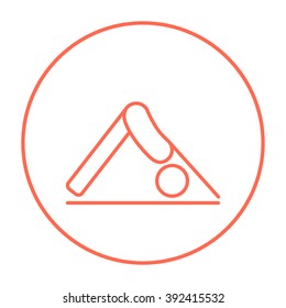 Man practicing yoga line icon.