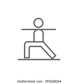 Man practicing yoga line icon.