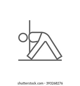 Man practicing yoga line icon.