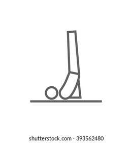 Man practicing yoga line icon.