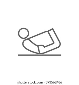 Man practicing yoga line icon.