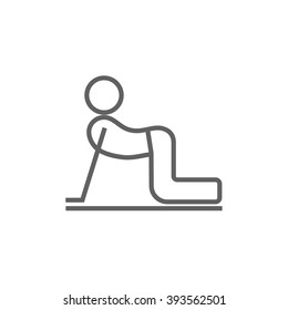 Man practicing yoga line icon.
