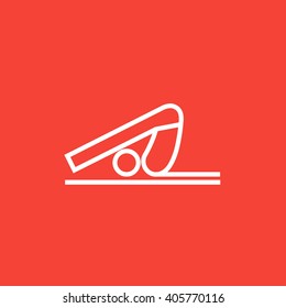 Man practicing yoga line icon.