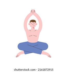 man practicing yoga position character