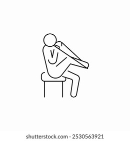 man practicing yoga sketch icon sign vector