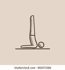 Hombre practicando un icono de boceto de yoga.