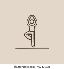 Hombre practicando un icono de boceto de yoga.
