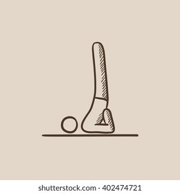 Man practicing yoga sketch icon.