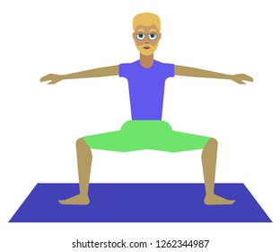 man practicing yoga. vector illustration on white background