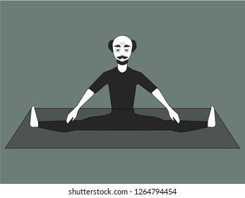 man practicing yoga. vector illustration