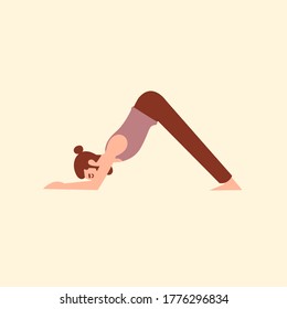 Man practicing yoga vector illustration. People training in yoga position character design