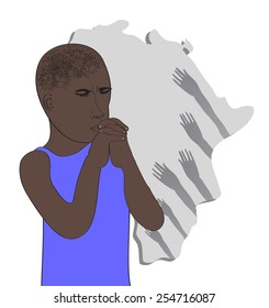 A man pray for African-Vector illustration