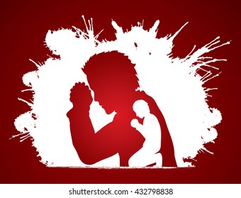 Man prayer designed on splash ink background graphic vector.