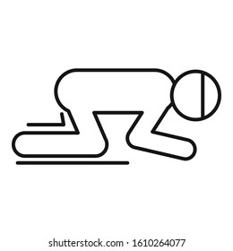 Man prayer icon. Outline man prayer vector icon for web design isolated on white background