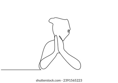 man prayer pray hope expectation surprise line art design