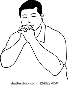 Man Praying Stock Vector (Royalty Free) 1248227059 | Shutterstock