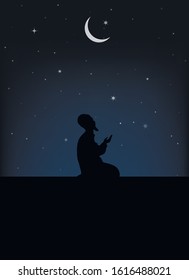 A man praying in the desert