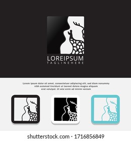 MAN PRAYING LOGO CONCEPT. MODERN MINIMALIST AND SIMPLE ELEGANT STYLE.