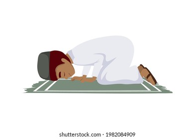 man praying muslim in carpet