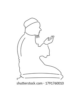 Man Praying On White Background Stock Vector (Royalty Free) 1791760010 ...