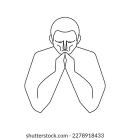 Man is praying. man prayer. Vector illustration