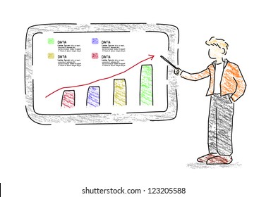 Man present growing graph