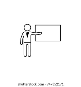 Man presentation icon on white background