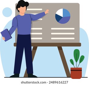 man presenting a business plan