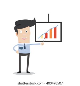 man presenting chart on isolate background