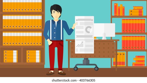 Man presenting report.