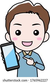 A man presenting a smartphone.