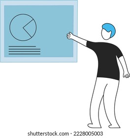 man presenting vector, perfect for presentation, ppt element, etc