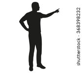 Man presenting, vector silhouette