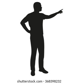 Man Presenting Vector Silhouette Stock Vector (Royalty Free) 368398232 ...