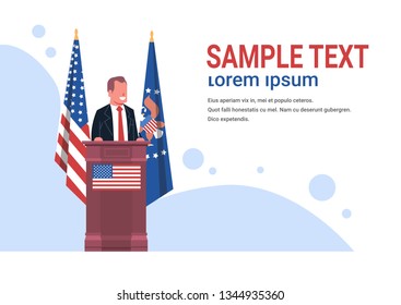 man president of the United States speaks at general political discussion podium  