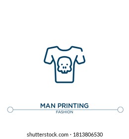 icono del vector de contorno de impresión de man. ilustración de elemento simple. man imprimir icono de contorno a partir del concepto de moda editable. se puede usar para web y móvil

