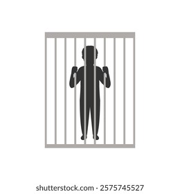 man in prisoner cell vector illustration