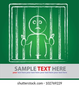 Man and prison,Vector