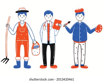 profesión humana en estilo de diseño plano