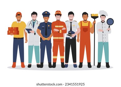 Man profession illustration set collection. Flat vector illustration isolated on white background