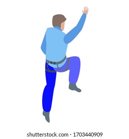 Man professional climbing icon. Isometric of man professional climbing vector icon for web design isolated on white background