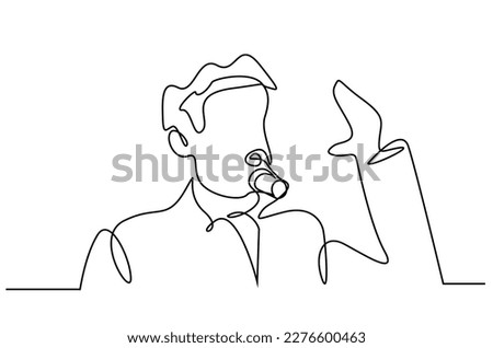 man professional lectern speech scene government official ceo boss line drawing