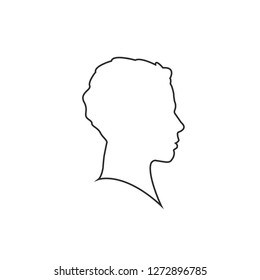 man profil silhouette. Vector illustration. line icon. man icon