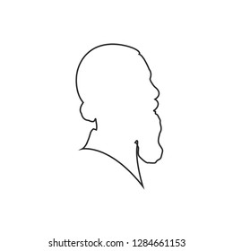 man profil silhouette. Vector illustration. line icon. man icon