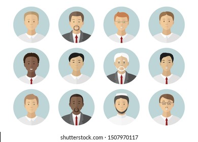 Vektor Stok Man Profile Avatars Icon Set Vector (Tanpa Royalti ...